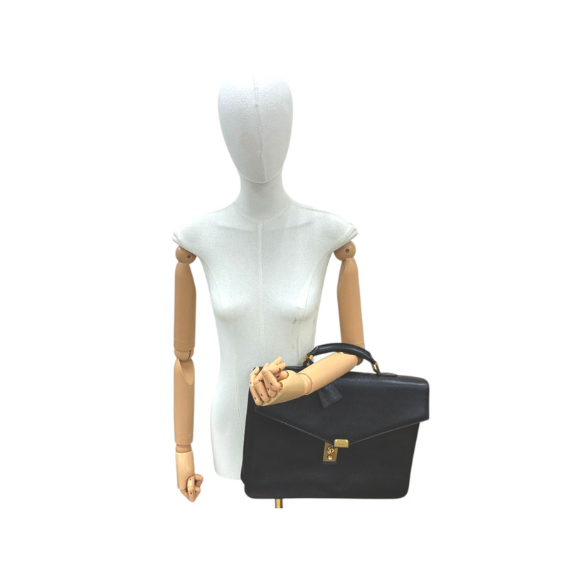 黑色 荔枝紋 牛皮 Vintage Briefcase 公事包【CHANEL 香奈兒】-7