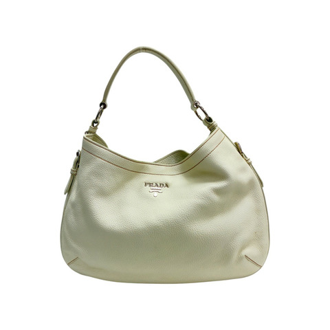 白色 牛皮 Hobo Bag 手提包 BR3349【PRADA普拉達】 BR3349