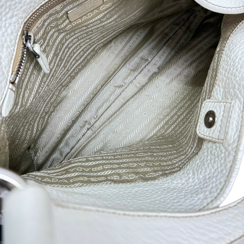 白色 牛皮 Hobo Bag 手提包 BR3349【PRADA普拉達】 BR3349-2