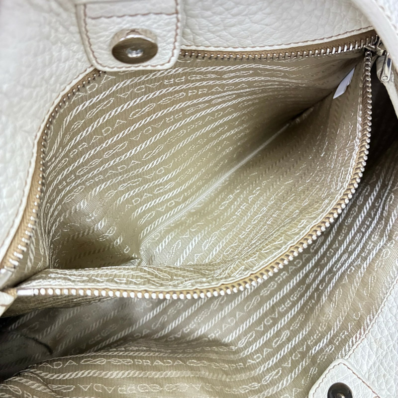 白色 牛皮 Hobo Bag 手提包 BR3349【PRADA普拉達】 BR3349-3