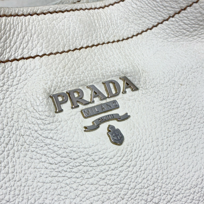 白色 牛皮 Hobo Bag 手提包 BR3349【PRADA普拉達】 BR3349-4