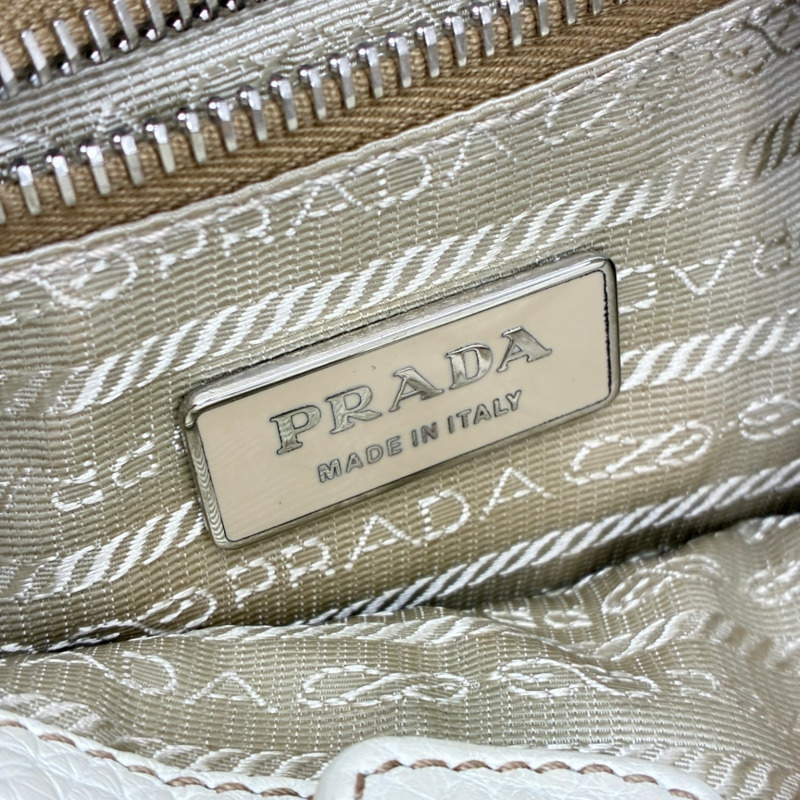 白色 牛皮 Hobo Bag 手提包 BR3349【PRADA普拉達】 BR3349-5