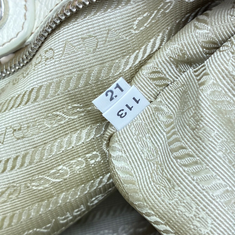 白色 牛皮 Hobo Bag 手提包 BR3349【PRADA普拉達】 BR3349-6