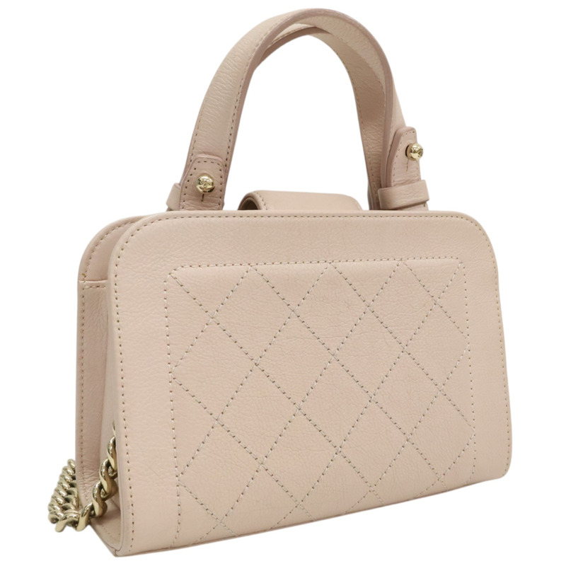 粉色 牛皮 Label Click Mini 兩用包 金釦 (無卡)【CHANEL 香奈兒】 A93731-1