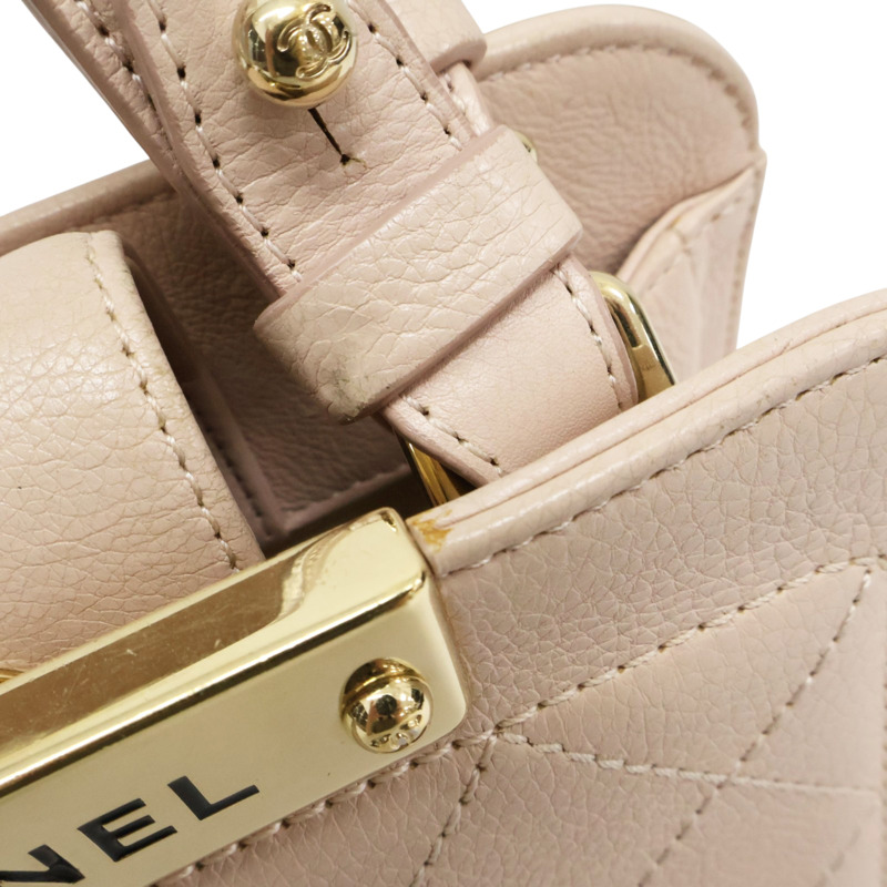 粉色 牛皮 Label Click Mini 兩用包 金釦 (無卡)【CHANEL 香奈兒】 A93731-9