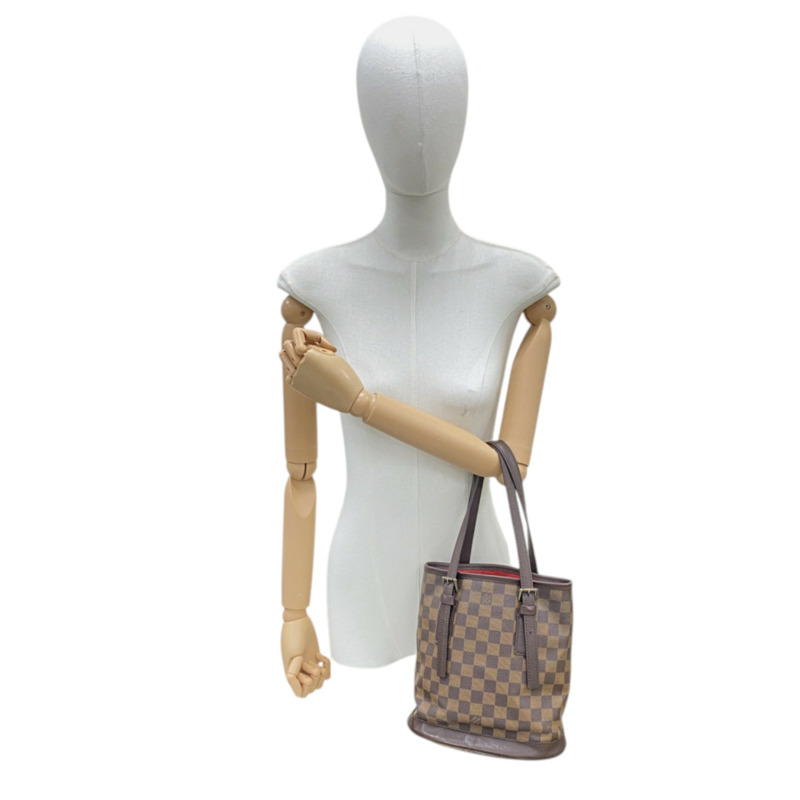 棕色 棋盤格帆布 Marais 水桶包 手提包 無小袋【LOUIS VUITTON LV 路易威登】 N42240-5