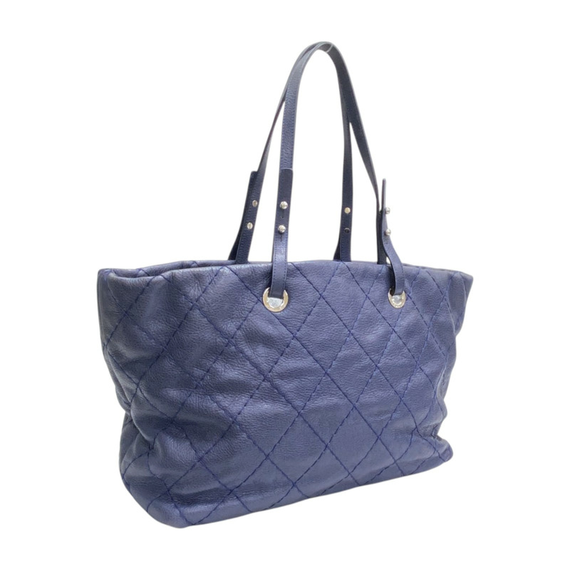 藍色 牛皮 On The Road 肩背包 銀釦【CHANEL 香奈兒】 A48019-1