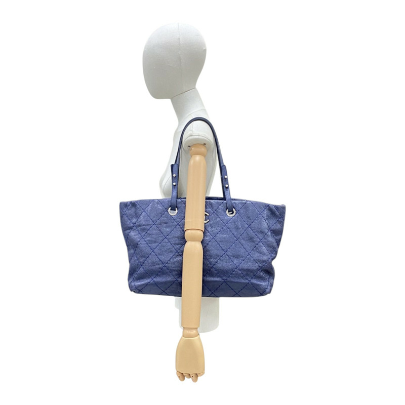 藍色 牛皮 On The Road 肩背包 銀釦【CHANEL 香奈兒】 A48019-10