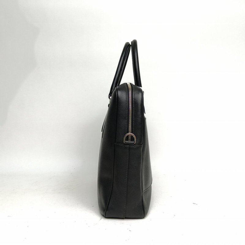 PRADA 黑色牛皮銀扣手提包肩背包-1