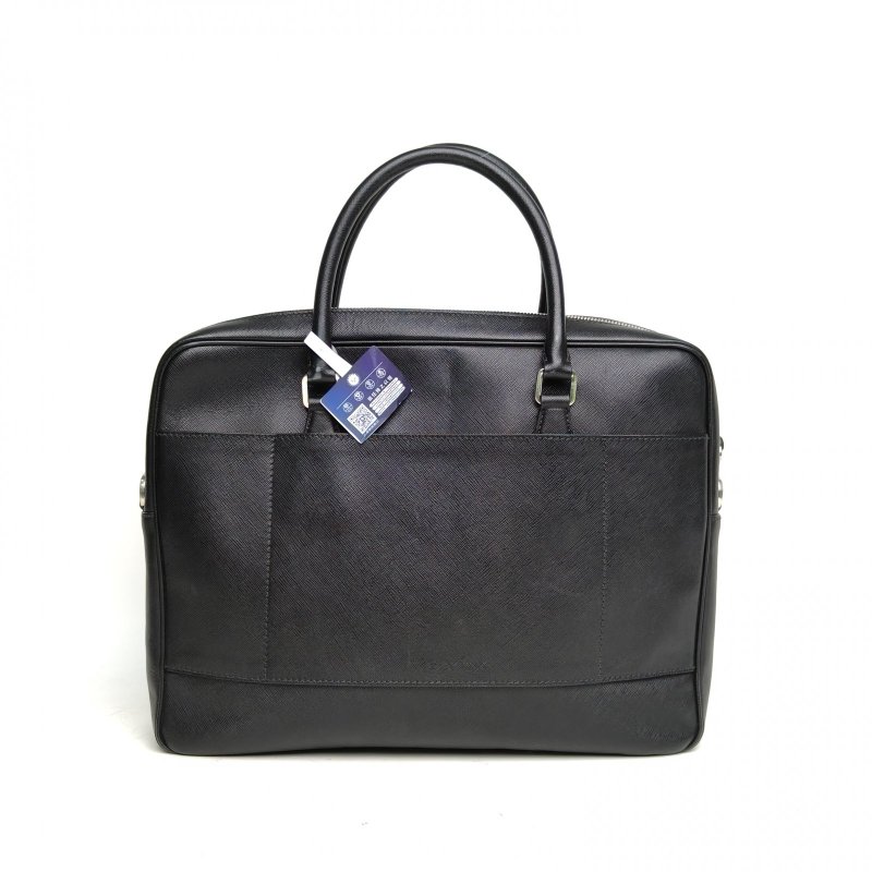 PRADA 黑色牛皮銀扣手提包肩背包-2