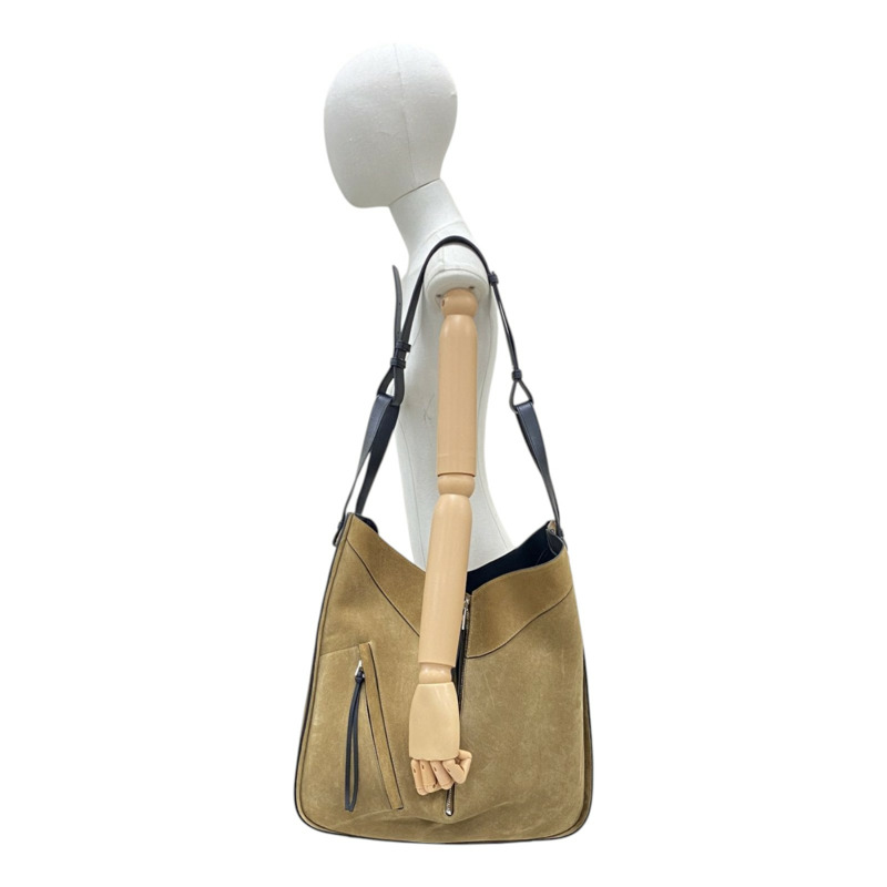 棕色 牛皮 絨面革 Hammock Tote Bag 肩背包【LOEWE 羅威】 A538H02X01-7