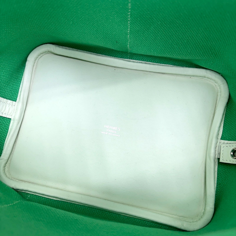 綠色 VERT COMICS Toile 帆布 Swift Picotin Lock Cargo PM 手提包 B刻 【HERMES 愛馬仕】-4