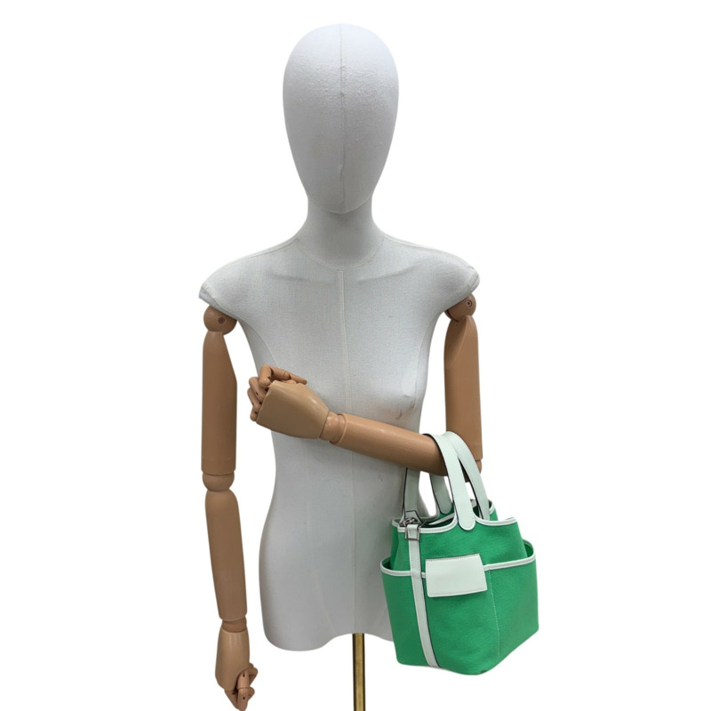 綠色 VERT COMICS Toile 帆布 Swift Picotin Lock Cargo PM 手提包 B刻 【HERMES 愛馬仕】-7