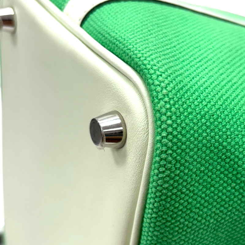 綠色 VERT COMICS Toile 帆布 Swift Picotin Lock Cargo PM 手提包 B刻 【HERMES 愛馬仕】-9