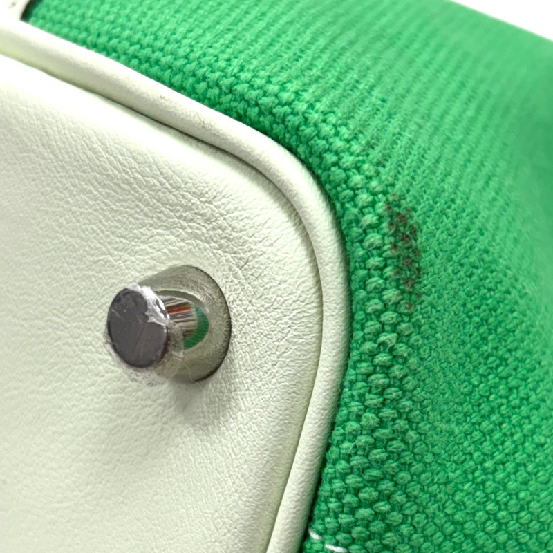 綠色 VERT COMICS Toile 帆布 Swift Picotin Lock Cargo PM 手提包 B刻 【HERMES 愛馬仕】-11