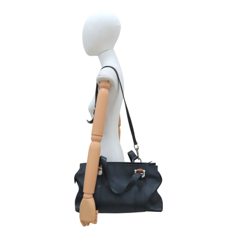 黑色 牛皮 Guccissima Bamboo 兩用包【GUCCI 古馳】 355772-10