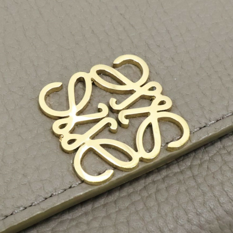 灰色 牛皮 Anagram small vertical 三折短夾【LOEWE 羅威】 C821S33X121-6