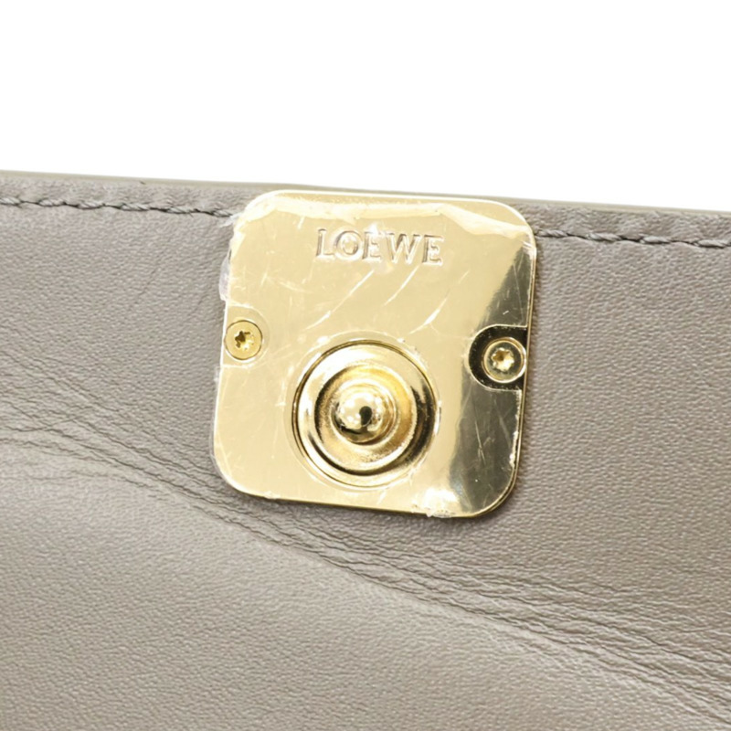 灰色 牛皮 Anagram small vertical 三折短夾【LOEWE 羅威】 C821S33X121-7