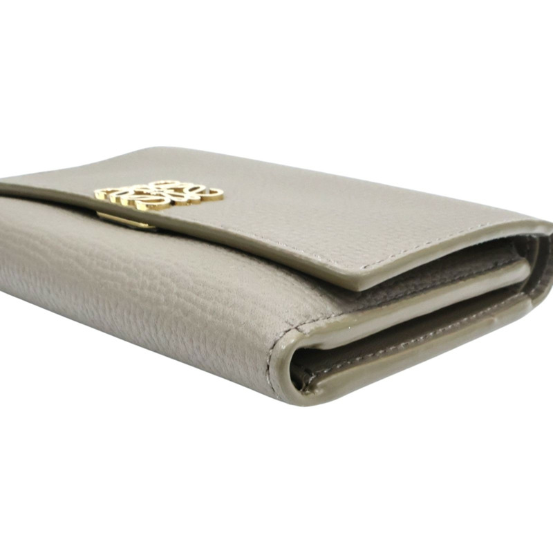 灰色 牛皮 Anagram small vertical 三折短夾【LOEWE 羅威】 C821S33X121-9