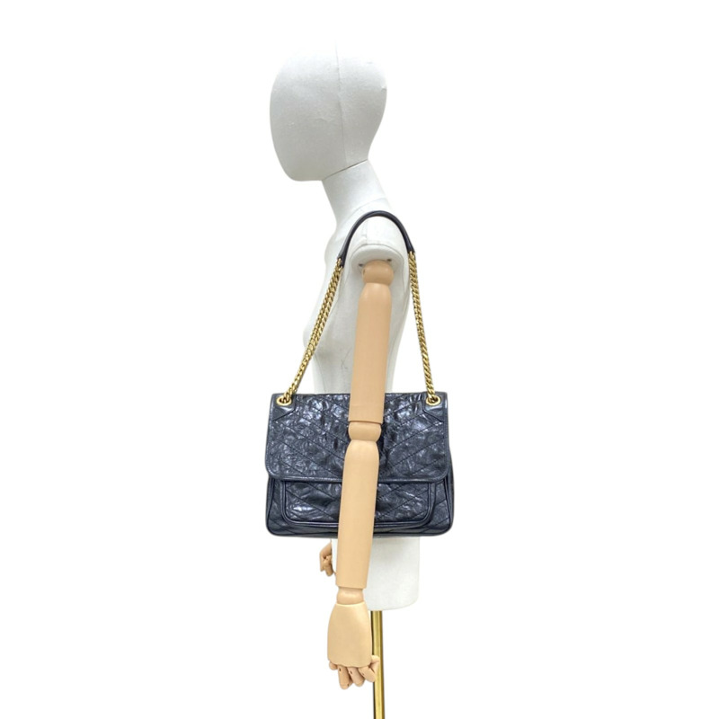 黑色 牛皮 NIKI 復古 中型 肩背包【SAINT LAURENT YSL 聖羅蘭】 6331840-12