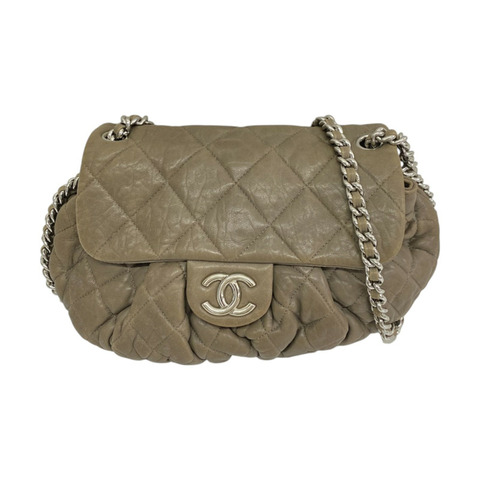 棕色 菱格紋 羊皮 Chain Around 肩背包 無卡【CHANEL 香奈兒】 A49889