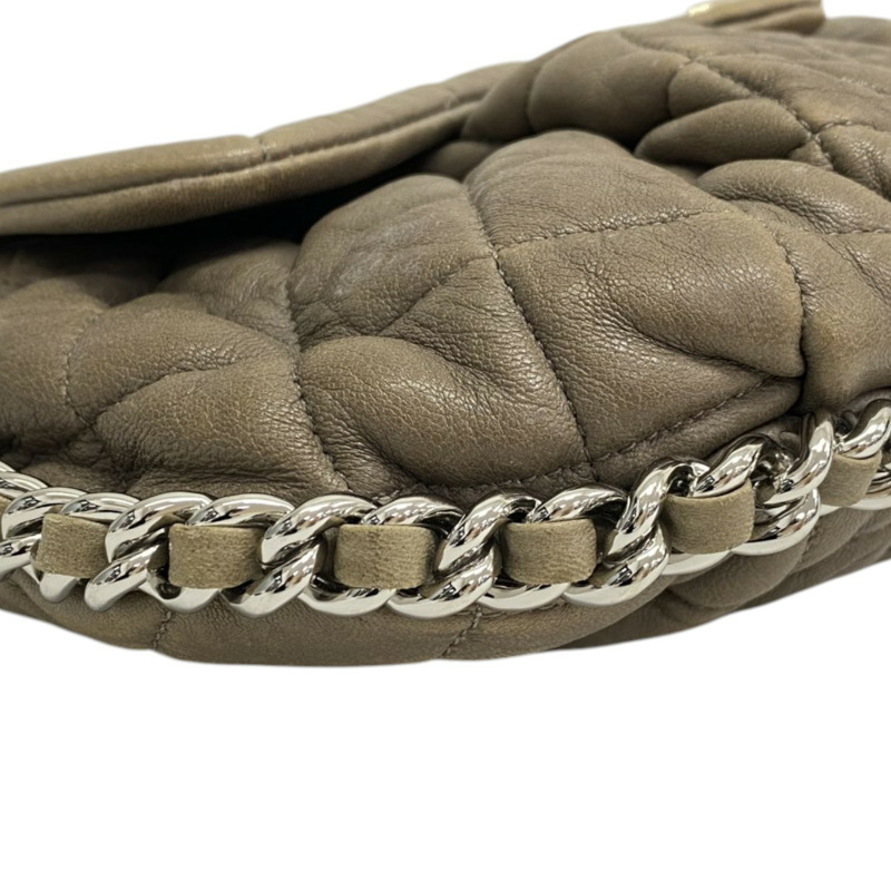 棕色 菱格紋 羊皮 Chain Around 肩背包 無卡【CHANEL 香奈兒】 A49889-8