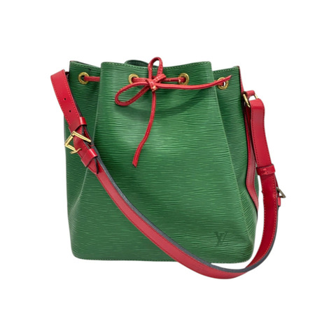 綠/紅色 EPI 水波紋 牛皮 Petit Noe 肩背包 M44147【LOUIS VUITTON LV 路易威登】 M44147