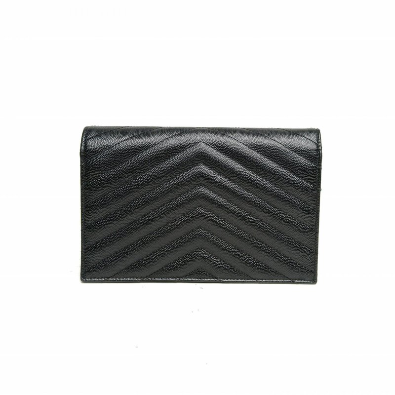 SAINT LAURENT CASSANDRA信封腋下包Woc19V紋黑色牛皮銀扣肩背包-2