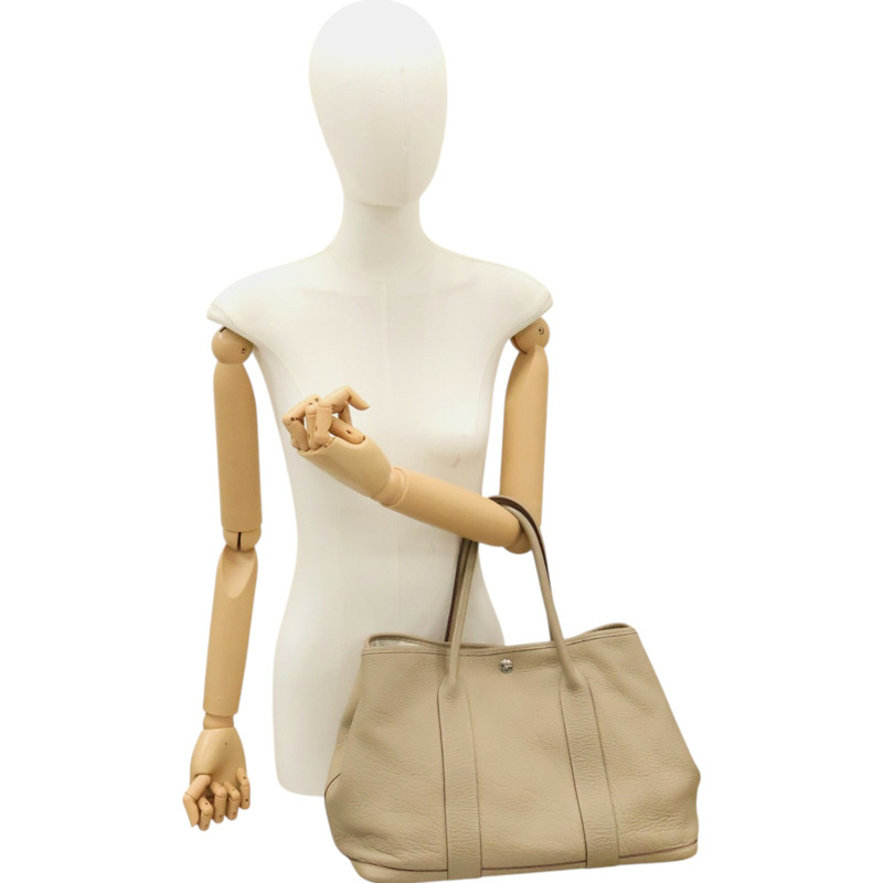 風衣灰色 Negonda牛皮 Garden Party 36 手提包 口L刻【HERMES 愛馬仕】-8