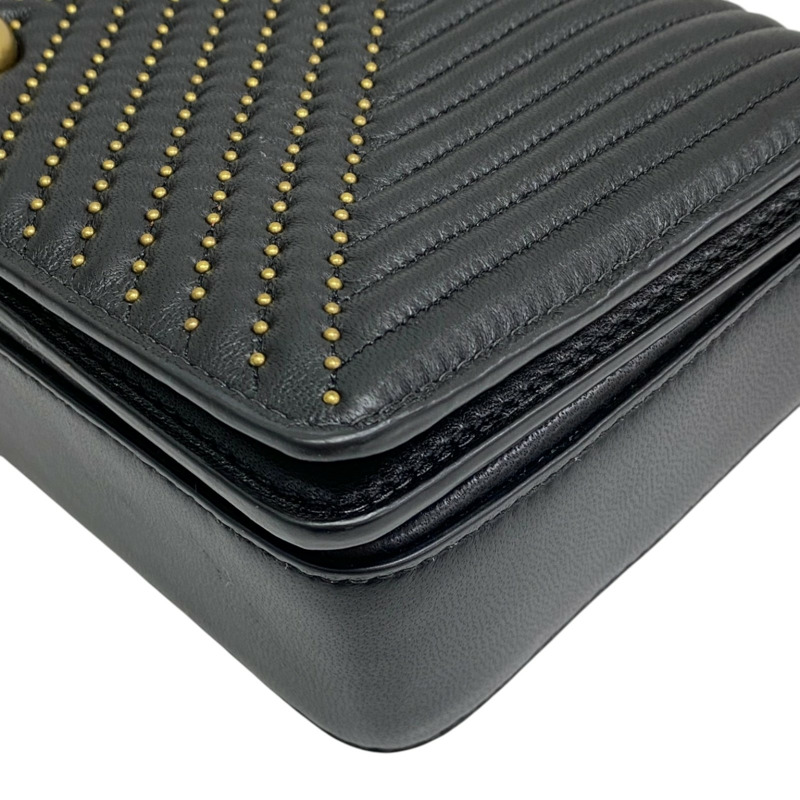 黑色 牛皮 Dinky with Quilting and Rivets 肩背包【COACH 寇馳】 22789-10