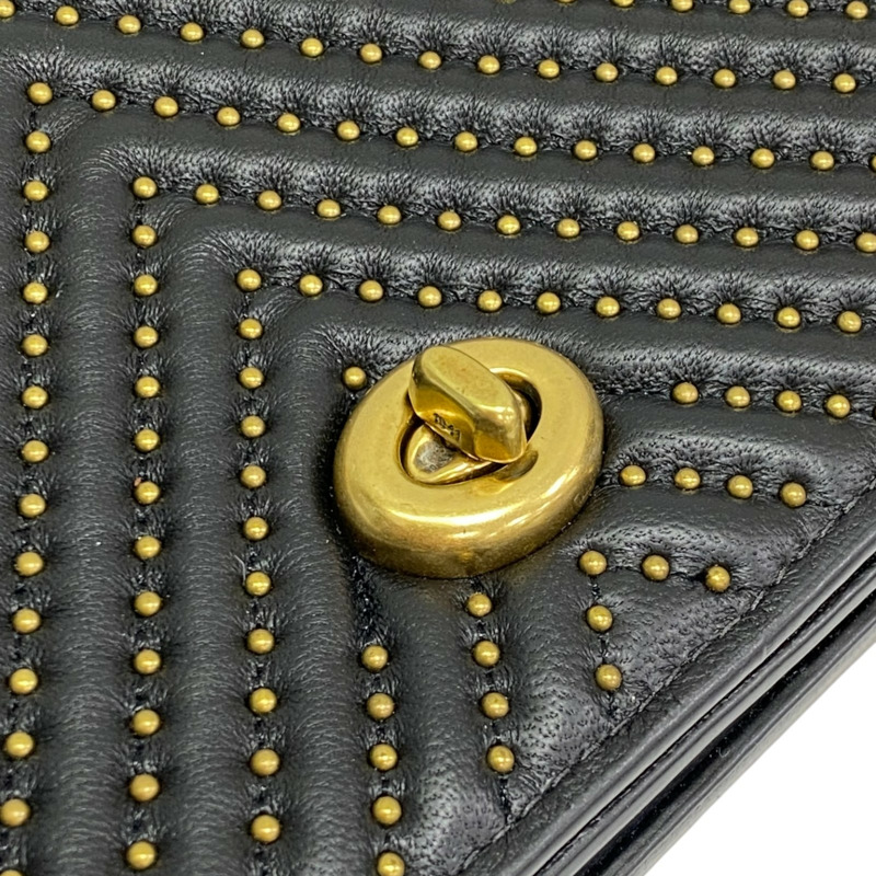黑色 牛皮 Dinky with Quilting and Rivets 肩背包【COACH 寇馳】 22789-11