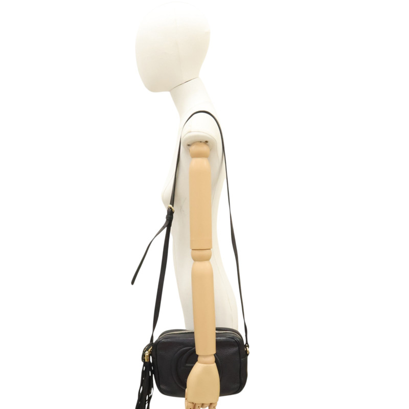 黑色 牛皮 相機包 肩背包【GUCCI 古馳】 308364-7