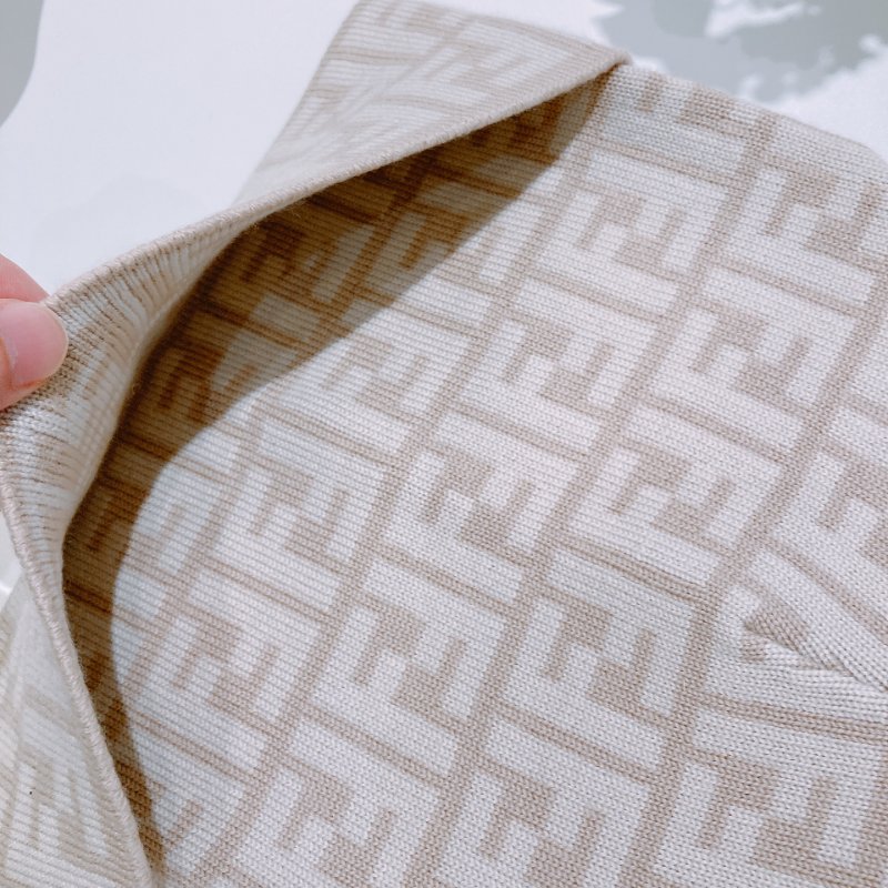 TW4818	Fendi 芬迪經典花紋帽子 Knit Cap Beanie 50Beige/White-6