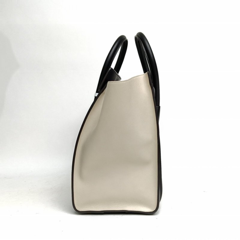 CELINE Luggage笑臉包Mini30拼色牛皮/蛇皮肩背包-3