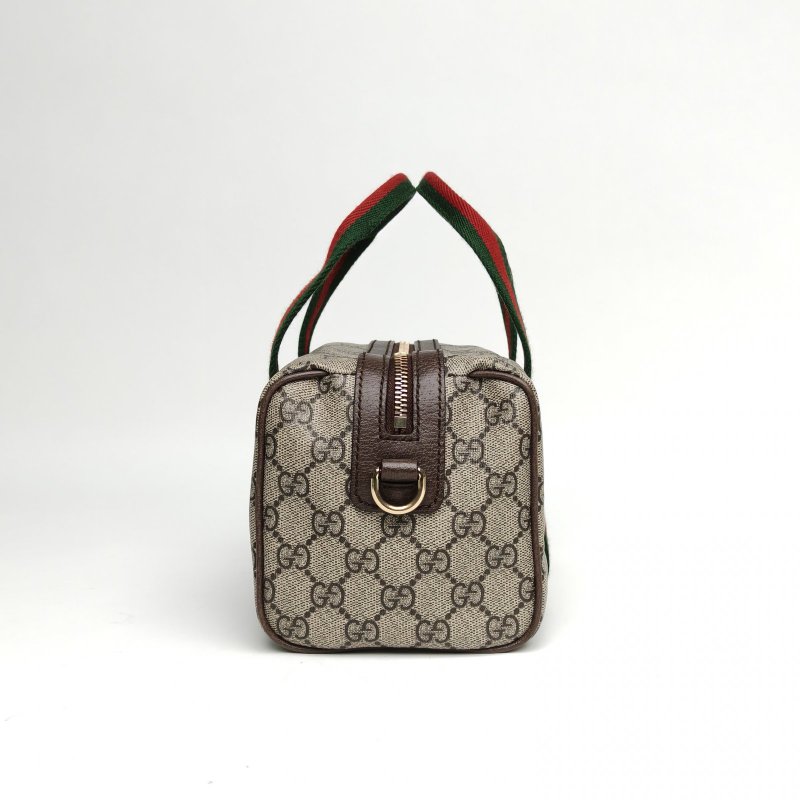 GUCCI 老花PVC金扣Ophidia波士頓mini手提斜挎包肩背包-1