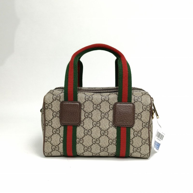 GUCCI 老花PVC金扣Ophidia波士頓mini手提斜挎包肩背包-2