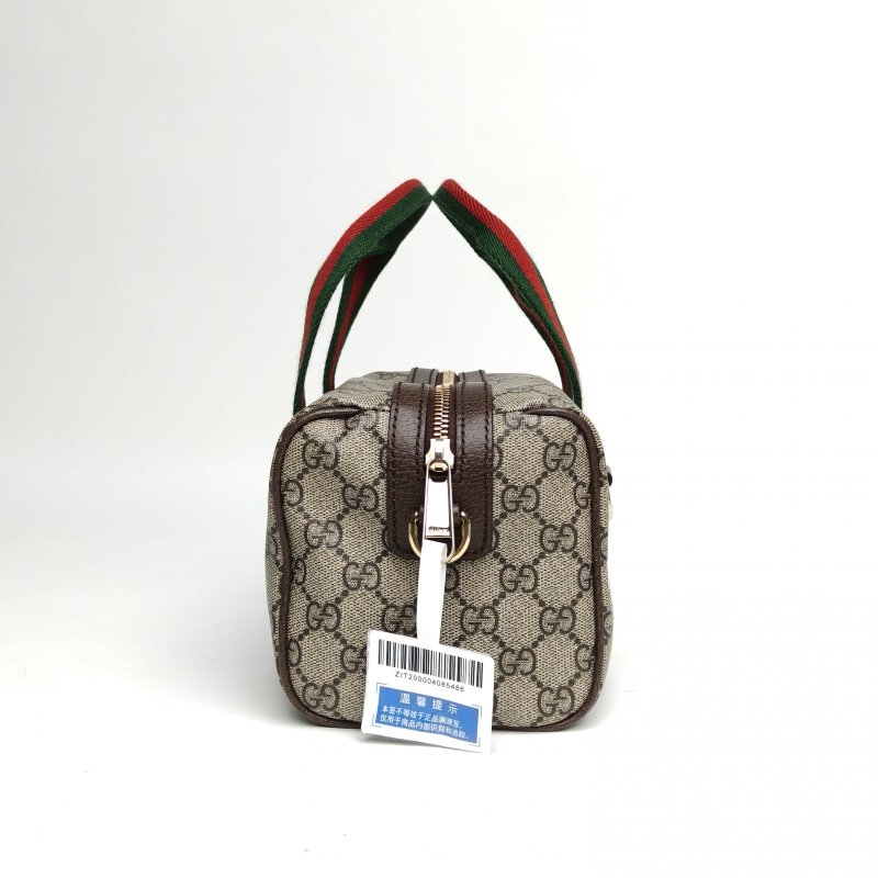 GUCCI 老花PVC金扣Ophidia波士頓mini手提斜挎包肩背包-3