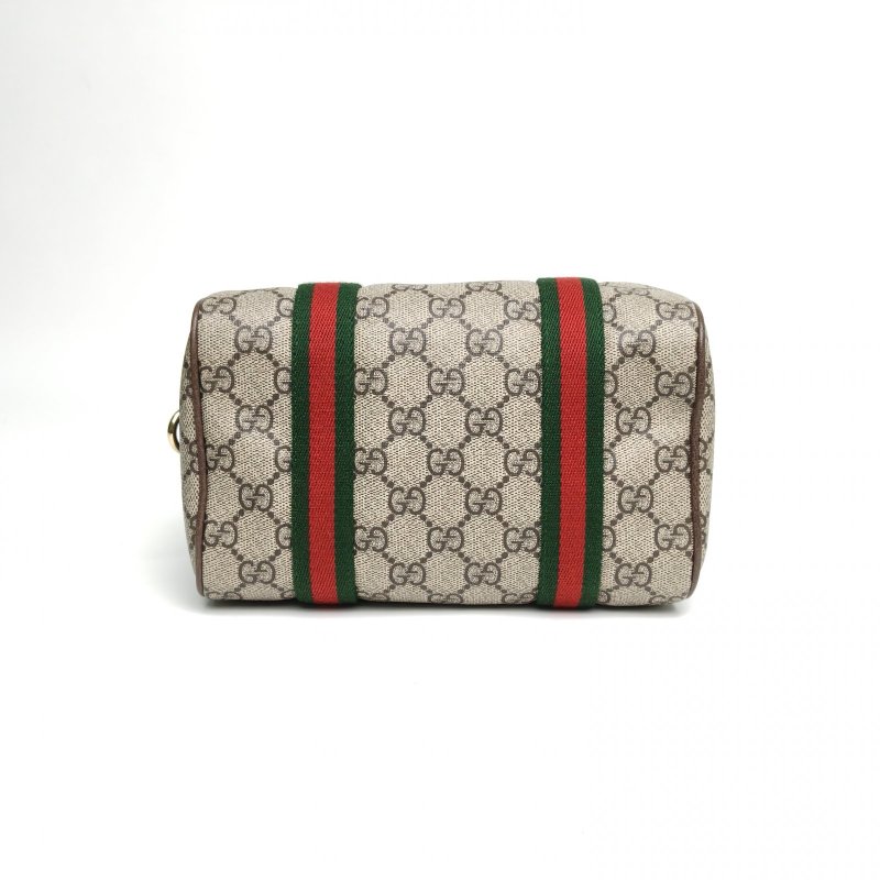 GUCCI 老花PVC金扣Ophidia波士頓mini手提斜挎包肩背包-4