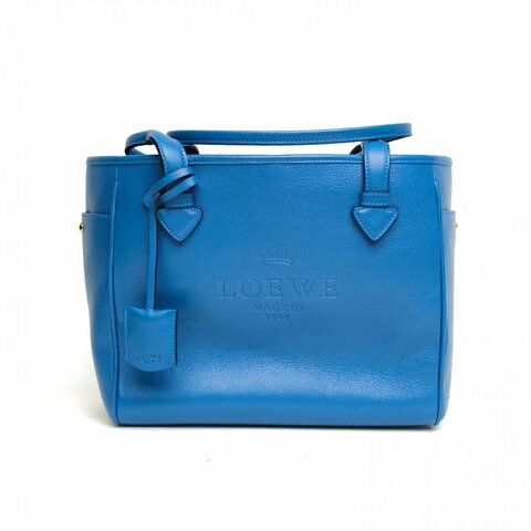 LOEWE 藍色牛皮手提包肩背包