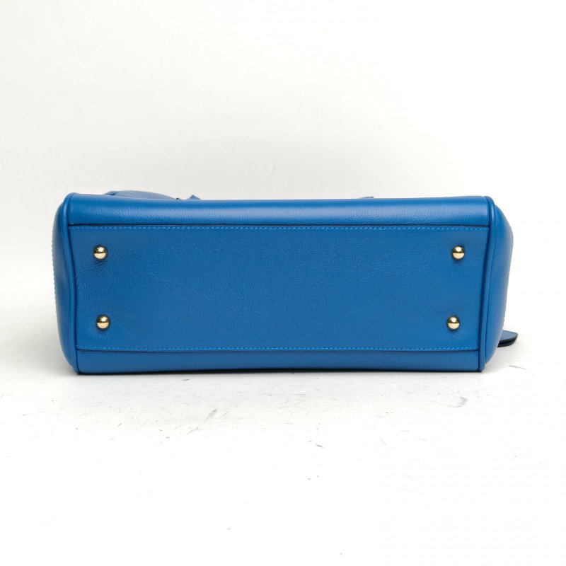 LOEWE 藍色牛皮手提包肩背包-4