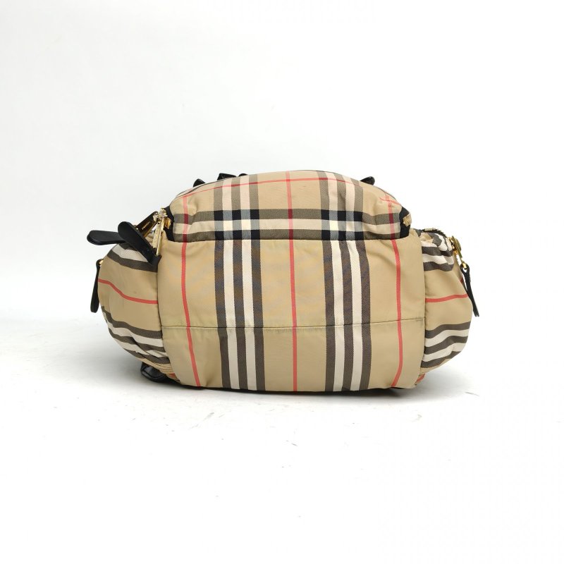 Burberry TheRucksack軍旅雙肩包中號巴寶莉格子尼龍肩背包-4