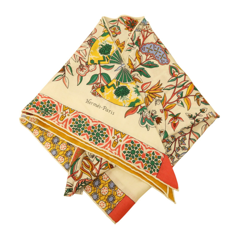 HERMES 羊毛/絲質Giant Triangle Scarf 208x99絲巾-1