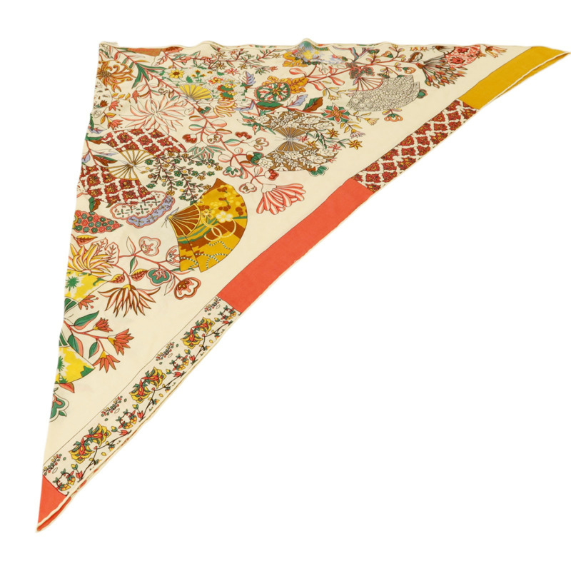 HERMES 羊毛/絲質Giant Triangle Scarf 208x99絲巾-2