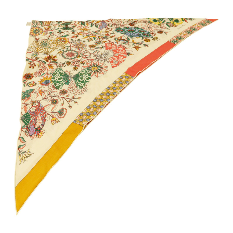 HERMES 羊毛/絲質Giant Triangle Scarf 208x99絲巾-3