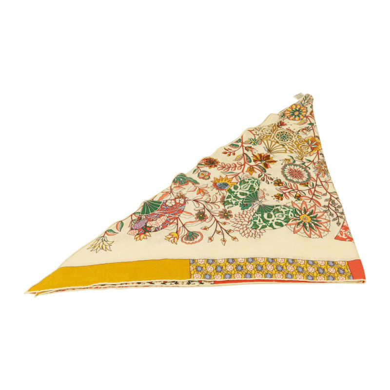 HERMES 羊毛/絲質Giant Triangle Scarf 208x99絲巾-5