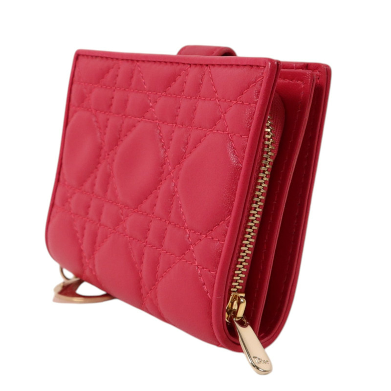 Dior 羊皮皮革Lady Dior Wallet金扣錢包-2