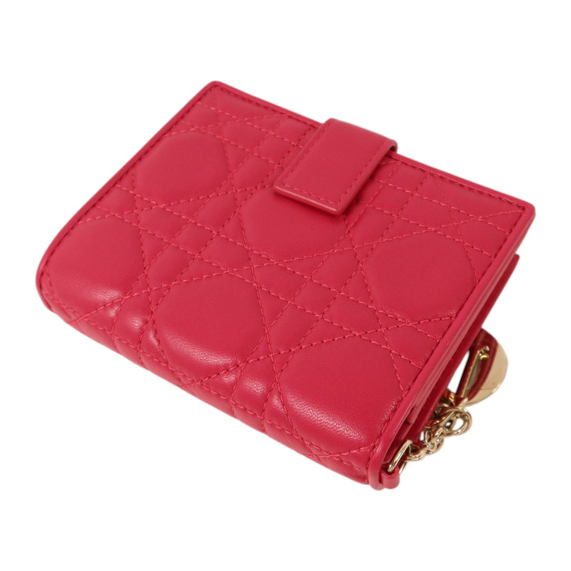 Dior 羊皮皮革Lady Dior Wallet金扣錢包-4