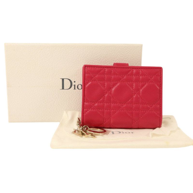 Dior 羊皮皮革Lady Dior Wallet金扣錢包-9