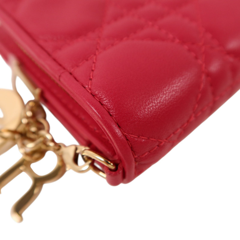 Dior 羊皮皮革Lady Dior Wallet金扣錢包-10