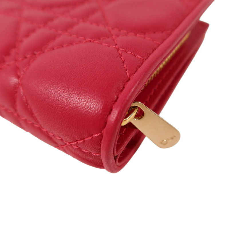 Dior 羊皮皮革Lady Dior Wallet金扣錢包-11
